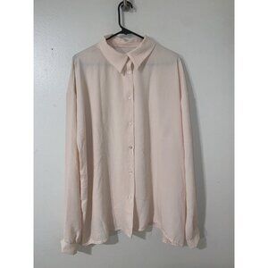 New Girl Top Women Peach Button Up Casual Workplace Size  10